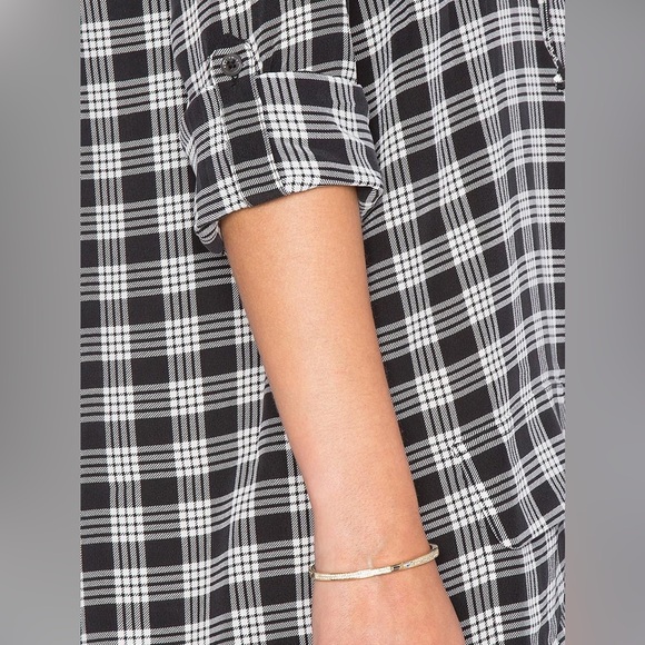 Equipment • NWT Knox Palaka B&W Plaid Silk Shirt Dress - Picture 6 of 7